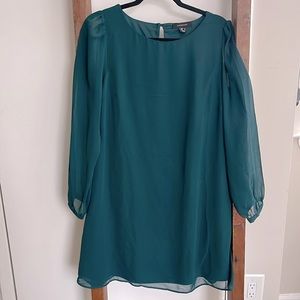 Primark - Emerald Green Long Sleeve Shift Dress - Size 8